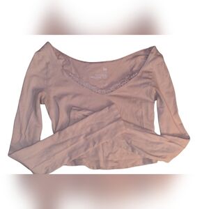 SO Women's Long Sleeve Perfect Layering Top Dusty Pink SizeXS